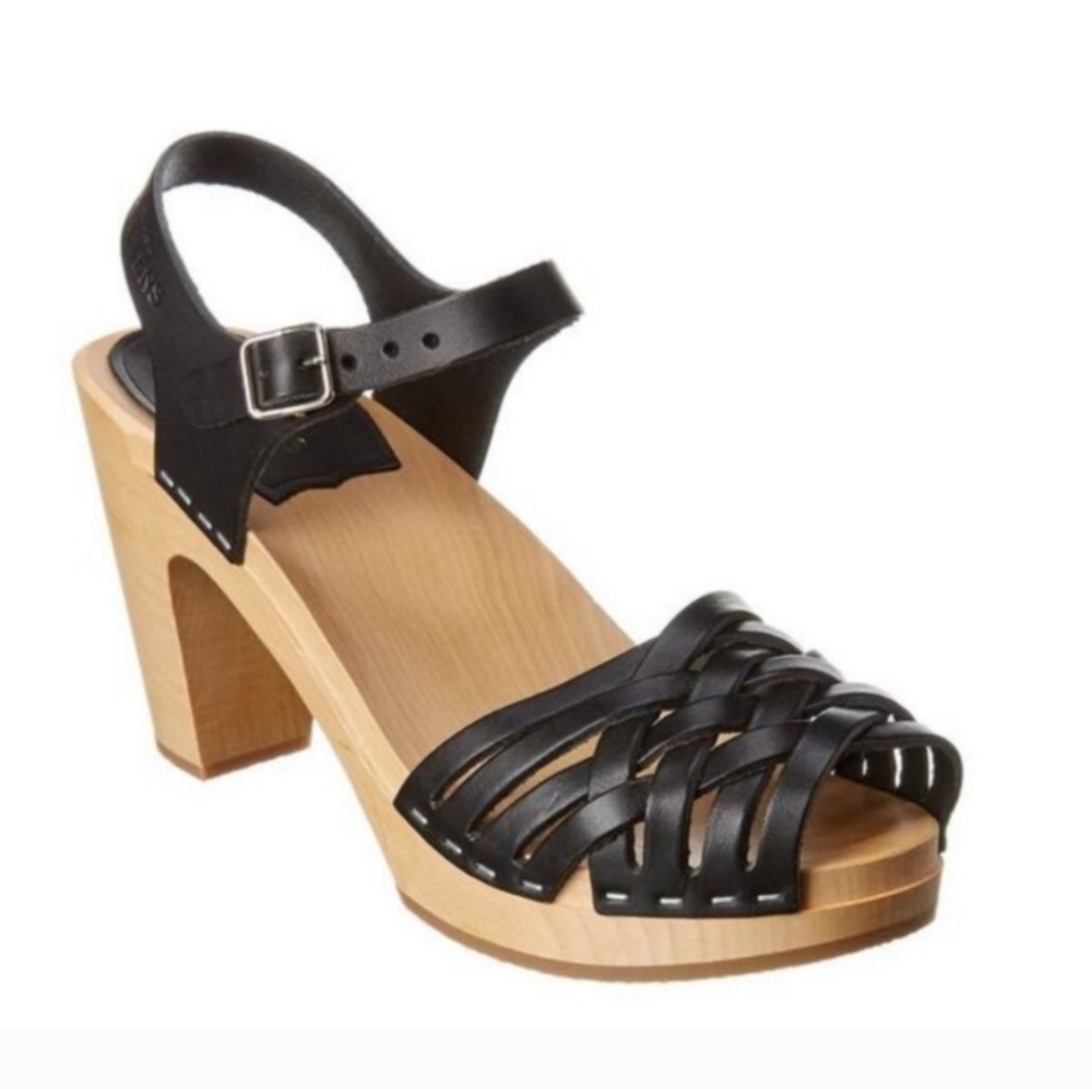 Swedish Hasbeen Leather Wooden Sandals